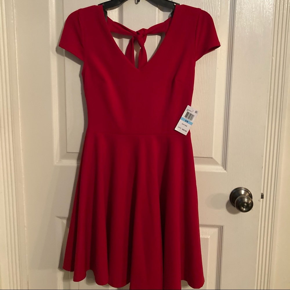 Red mini party dress
